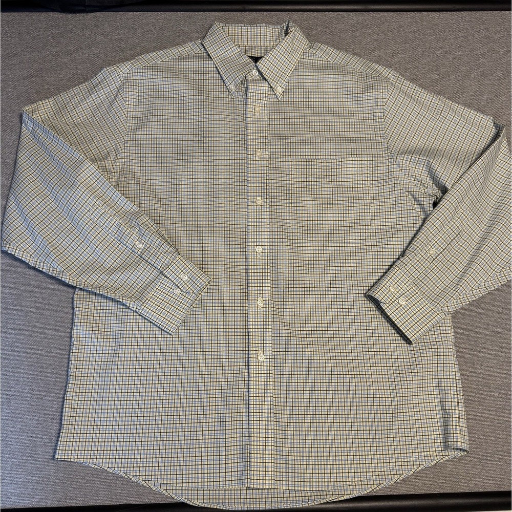 Jos. A. Bank Executive Collection Men's Yellow,Blue,Black Striped Dress‎ Shirt L